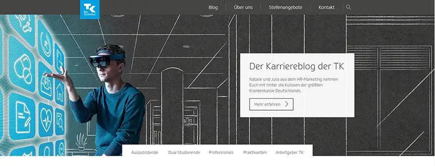 Startseite des Karriereblogs der Techniker Krankenkasse