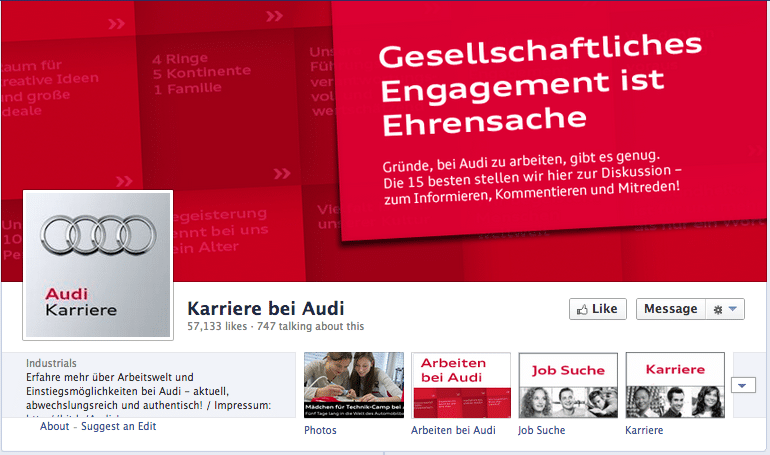 Audi Karriere facebook