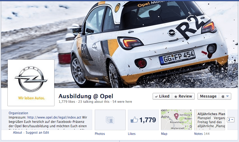 Opel Karrierepages Facebook