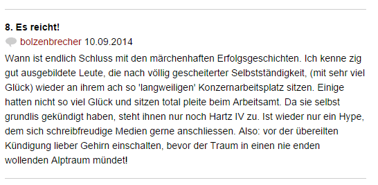 Perfekter Job dank Escape The City? Es gibt Menschen, die an diesem Konzept zweifeln. 