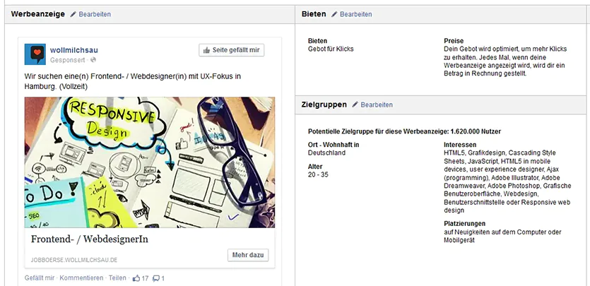 Facebook ad beispiel