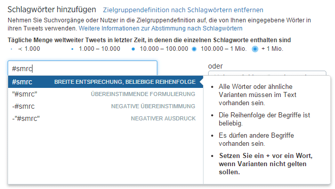 Schlagwort-Targeting bei Twitter Ads