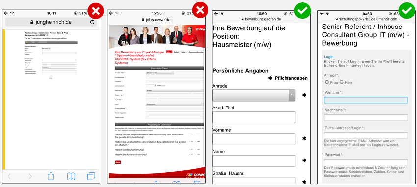 Mobile Recruiting - DOs & DON'Ts im Bewerbungsformular