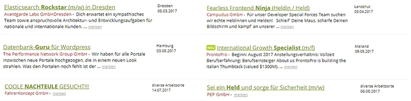 Jobtitel No Gos