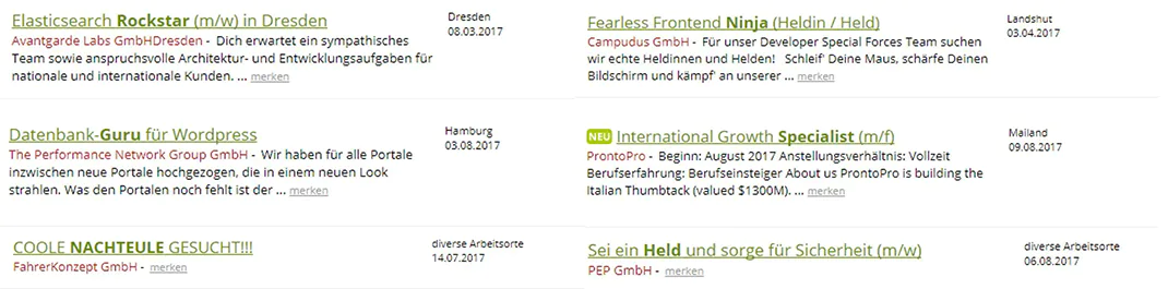 Bewerbungsrate / Conversion Rate Recruiting erhöhen durch spezifische Jobtitel