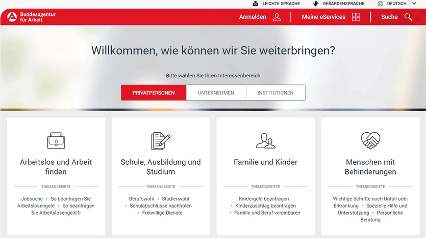 Bundesagentur Startseite
