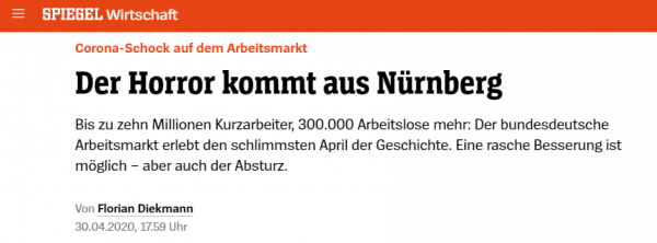 Spiegel Artikel zum Arbeitsmarkt Corona