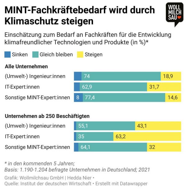 MINT - Infografik Fachkräftebedarf Klimaschutz