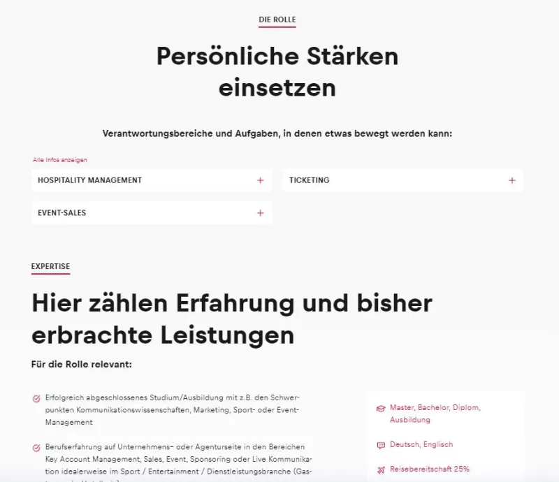 Jobs bei Red Bull: Moderne, kreative Stellenanzeigen im Landing Page Design