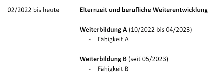 während der elternzeit weiterbilden muster